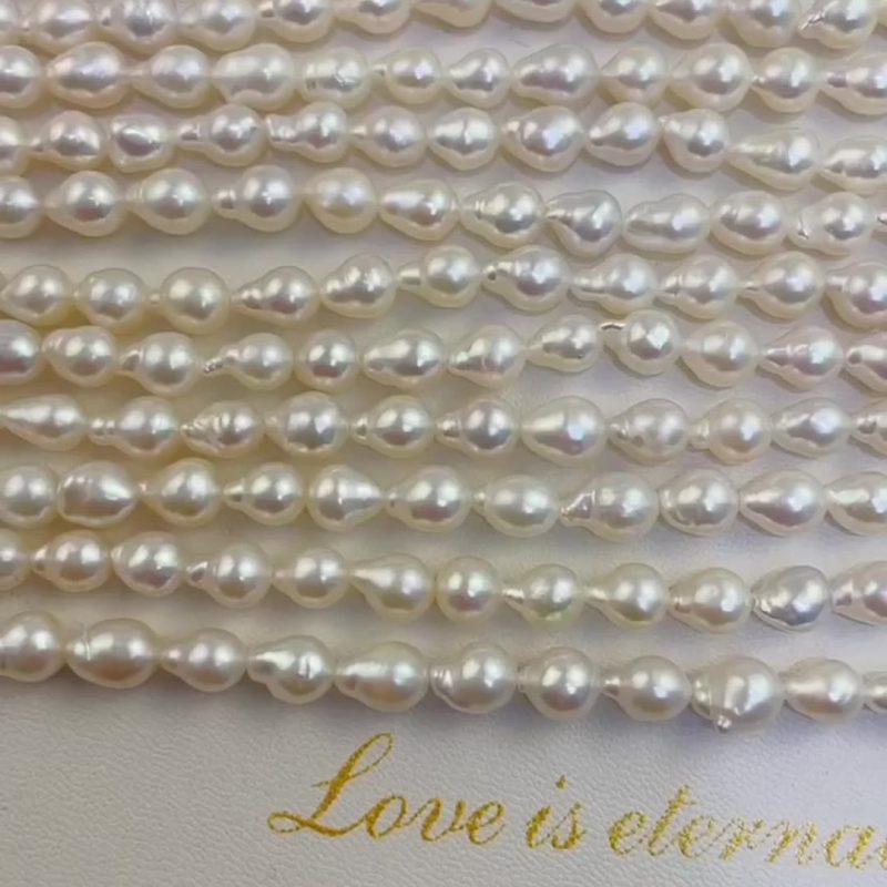 Drop shape white freshwater pearls wholesale 2